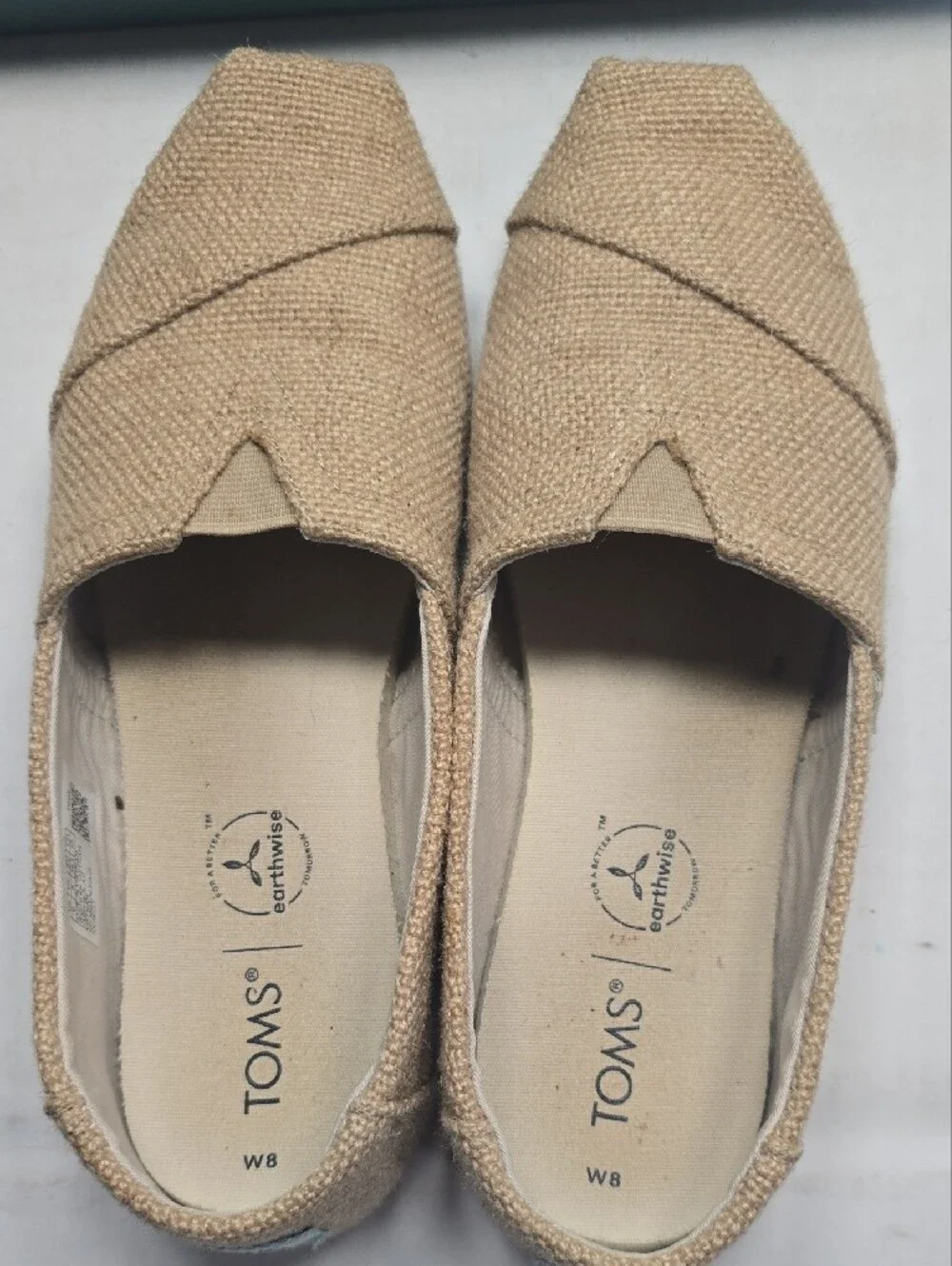 Toms Women's Slip-On Espadrilles in Natural Beige- Size 8W